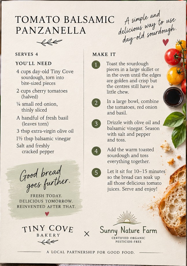 Tomato Balsamic Panzanella original recipe card back